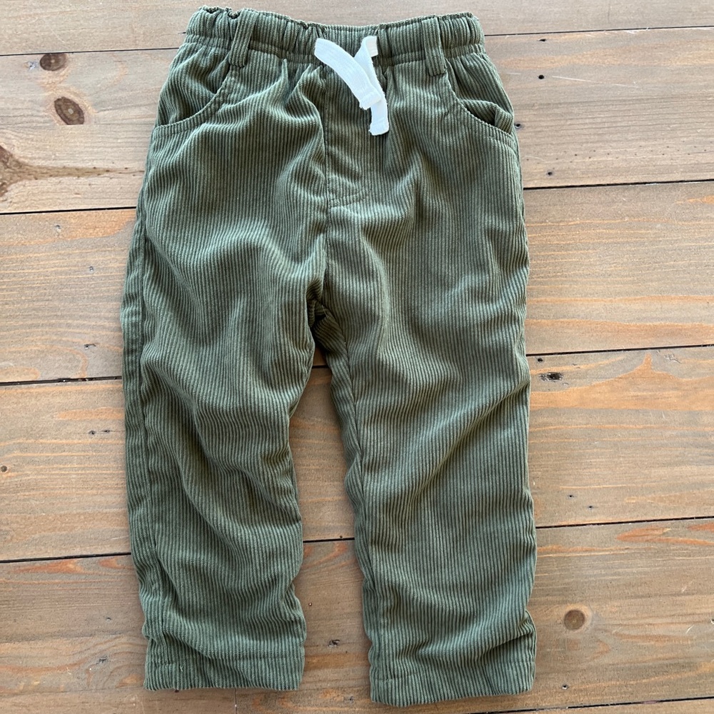 Little Bipsy Corduroy Pull-On Pants in Olive Green
